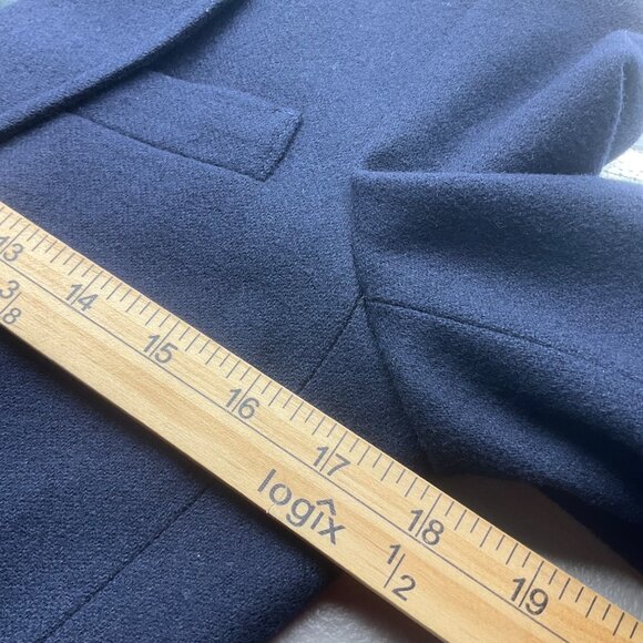 VTG L.S. Ayres Women 4 Navy Blue Wool Blazer Gold Tone Buttons Equestrian Preppy - Picture 11 of 15